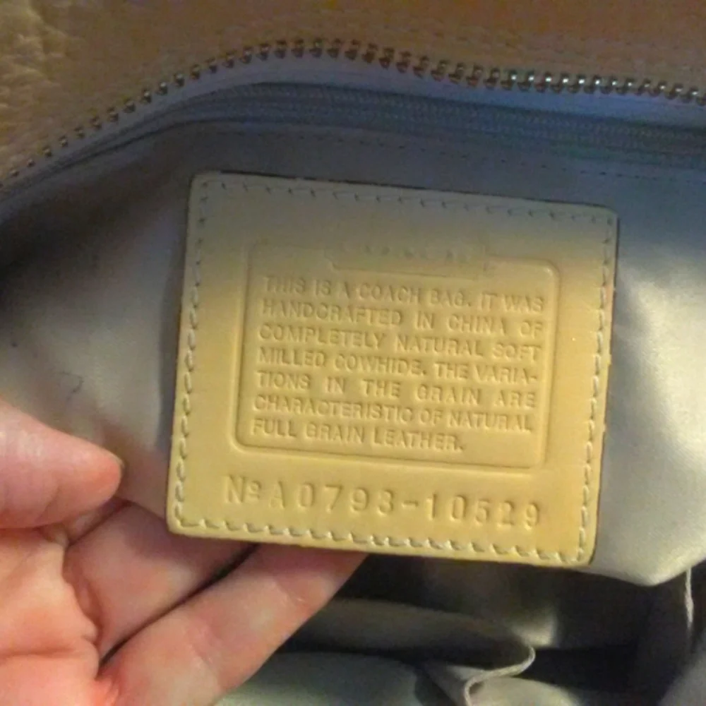 Coach Beige Leather Shoulder Bag with Tassel - Picture 5 of 15